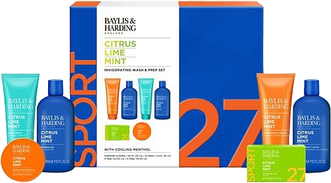 Set, 6 products - Baylis & Harding Citrus Lime Mint Invigorating Shower & Prep Gift Set — photo N1