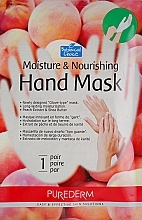 Fragrances, Perfumes, Cosmetics Moisturizing and Nourishing Peach Hand Mask - Purederm Moisture & Nourishing Hand Mask