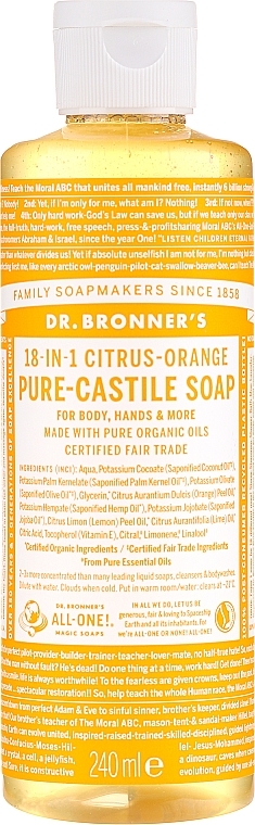 Liquid Soap "Citrus and Orange" - Dr. Bronner’s 18-in-1 Pure Castile Soap Citrus & Orange — photo N3