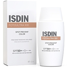 Sunscreen Face Fluid - Isdin Fotoultra 100 Spot Prevent Colour SPF 50+ — photo N1