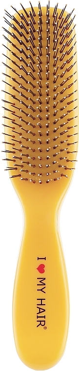 Kids Hair Brush "Spider", 9 rows, glossy, yellow - I Love My Hair — photo N1