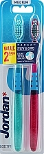 Toothbrush, medium, green+pink - Jordan Target Teeth Toothbrush — photo N1