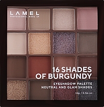 Eyeshadow Palette - LAMEL Make Up Eyeshadow 16 Shades Of Burgundy Palette — photo N9