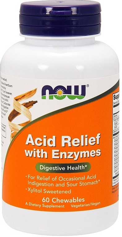 Dietary Supplement "Enzyme Complex" - Now Foods Acid Relief With Enzymes — photo N1