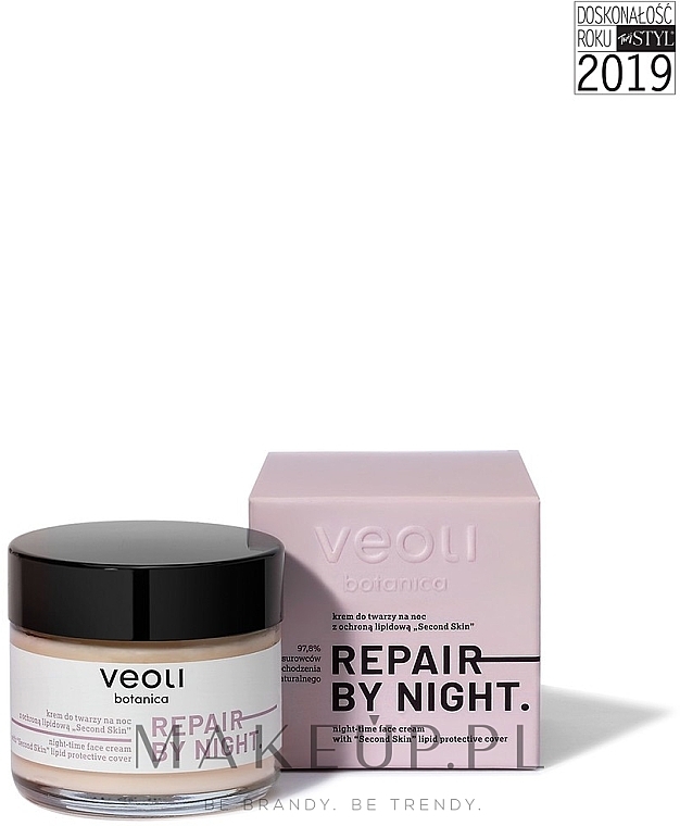 Night Face Cream - Veoli Botanica Night Face Cream with Second Skin Protective Cover  — photo N1