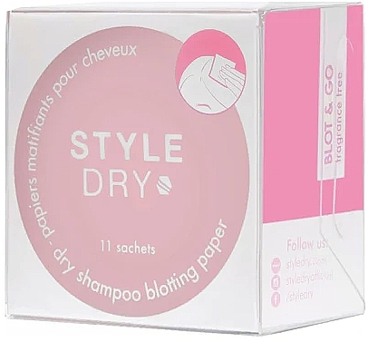 Dry Shampo Blotting Paper, 11 pcs - Styledry Dry Shampoo Blotting Paper Fragrance Free — photo N1