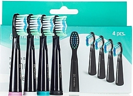 Toothbrush Heads, 4 pcs, black - Meriden Sonic+ Smart Black — photo N1