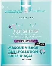 Fragrances, Perfumes, Cosmetics Anti-Pollution Face Mask 'Acai Berries' - Inuwet Face Mask Anti Polution Acai Berries