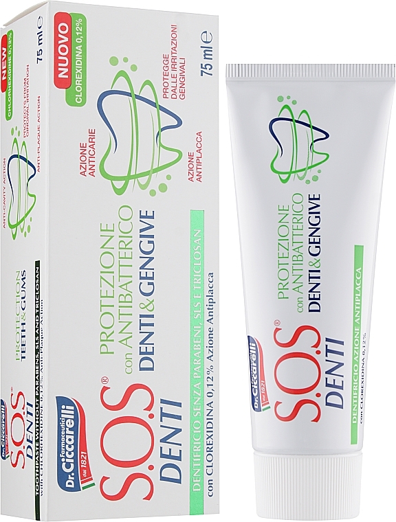 Antibacterial Chlorhexidine Toothpaste - Dr. Ciccarelli S.O.S Denti Protection With Chlorhexidine — photo N2