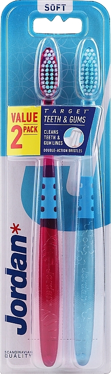 Toothbrush Soft, purple+blue - Jordan Target Teeth Toothbrush  — photo N1