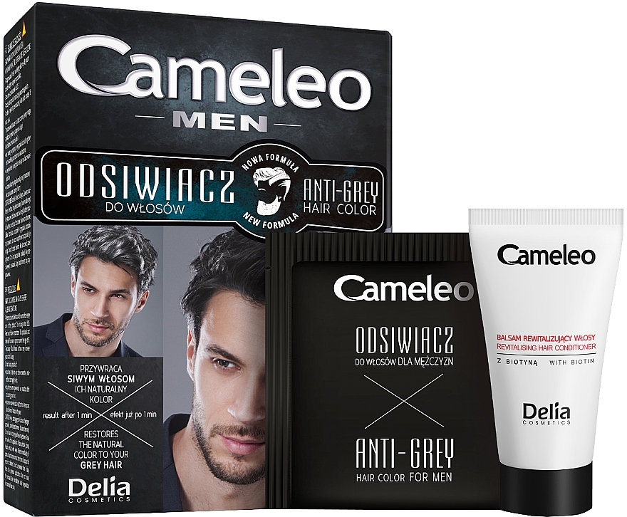 Anti-Grey Color for Black Hair - Delia Cameleo Men Anti Grey Hair Color — photo N1