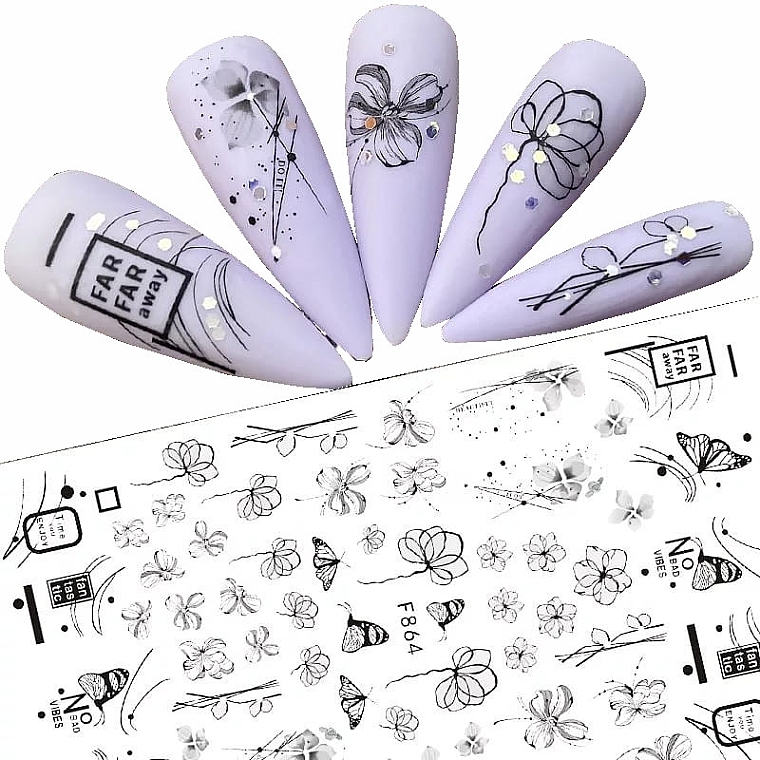 Nail Stickers, self-adhesive F-864 - Deni Carte 88250 — photo N1