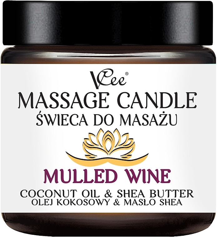 Mulled Wine Massage Candle - VCee Massage Candle Mulled Wine Coconut Oil & Shea Butter — photo N1