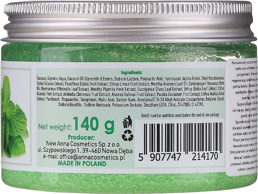 Cleansing Face Scrub with Mint & Sugar Jelly - Eco U Cleansing Mint Sugar Jelly Face Scrub — photo N5