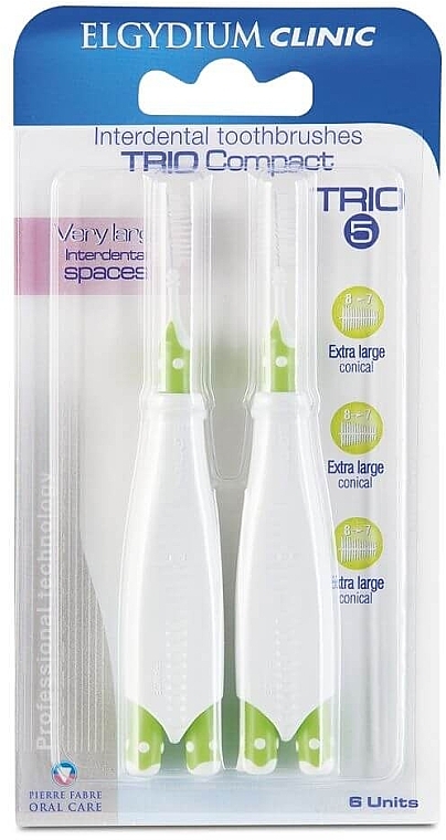 Interdental Brush - Elgydium Interdental Brushes Trio Compact 5 (8-7 mm) — photo N1