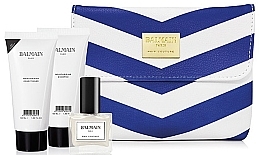 Fragrances, Perfumes, Cosmetics Set - Balmain Paris Hair Couture White&Blue Spring/Summer 18 (shm/50ml + cond50ml + n/polish/9.5ml + bag)