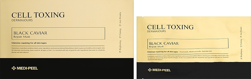 Black Caviar Extract Revitalizing Sheet Face Mask - MEDIPEEL Cell Toxing Black Caviar Dermajours Repair Mask — photo N2