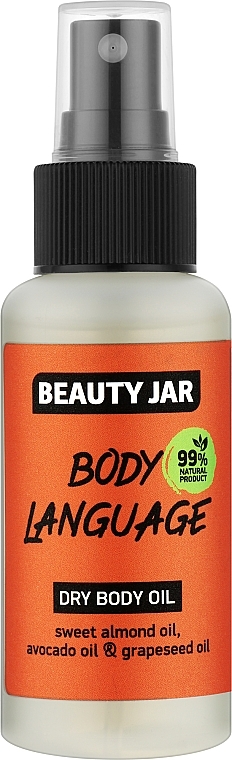 Dry Body Oil - Beauty Jar Body Language Dry Body Oil Sweet Almond Oil, Avocado Oil & Grapeseed Oil — photo N2