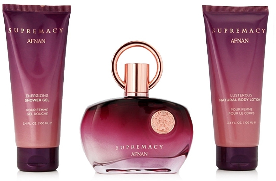 Afnan Perfumes Supermacy Femme Purple - Set (edp/100ml + sh/gel/100ml + b/lot/100ml) — photo N2