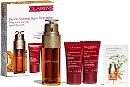 Set - Clarins Double Serum & Super Restorative Set (ser/50ml + cr/2x15ml + eye/ser/0.9ml) — photo N1