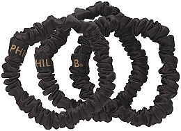 Hair Ties, 3 pcs, black - Philip B Silky Smooth Petite Scrunchie — photo N1