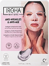 Face Sheet Mask - Iroha Nature Anti-Age Collagen 100% Cotton Face & Neck Mask — photo N2