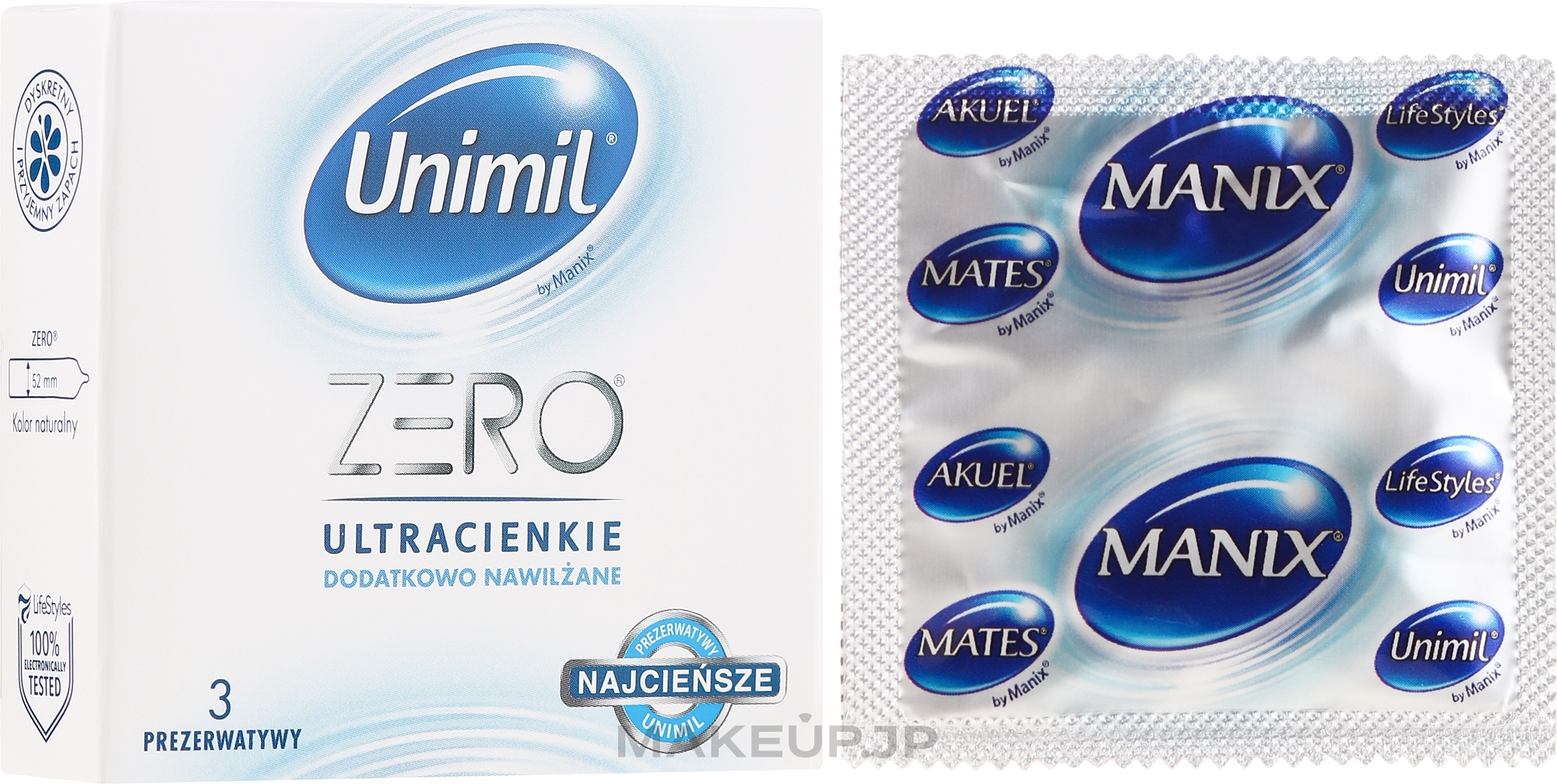 Condoms, 3 pcs - Unimil Zero — photo 3 szt.