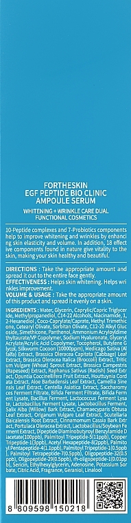 Peptide Face Serum - Fortheskin EGF Peptide Bio Clinic Ampoule Serum — photo N2