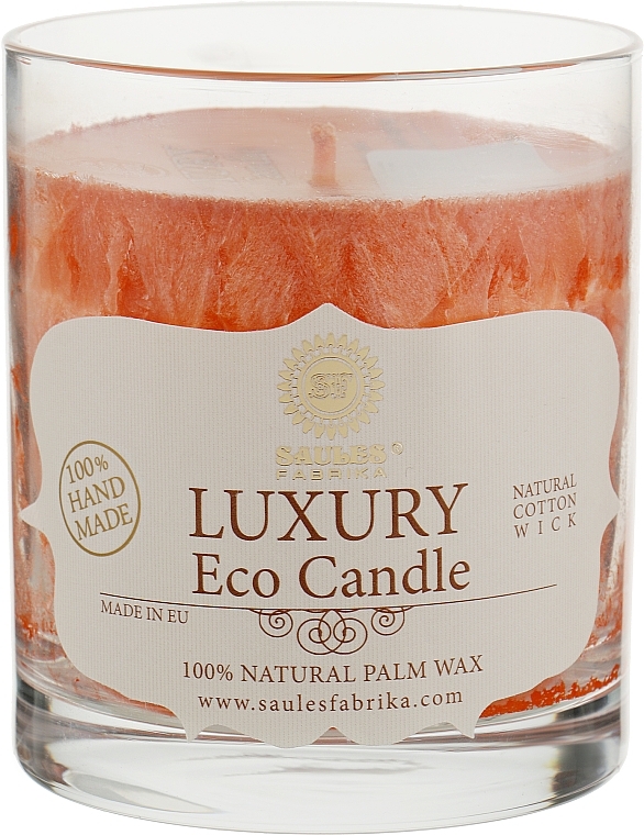 Palm Wax Candle in Glass "Apple Pie" - Saules Fabrika Luxury Eco Candle — photo N1