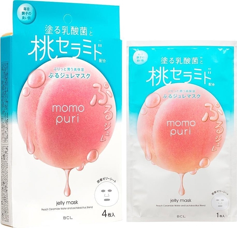 Lactobacilli, Vitamins A, C, E & Ceramides Sheet Mask - BCL Momo Puri — photo N1