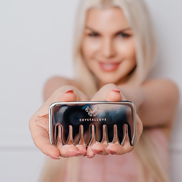 Scalp & Body Comb, stainless steel - Crystallove Cryo Ice Comb — photo N6