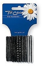 Hair Ties 12 pcs, black-silver, 22357 - Top Choice — photo N1