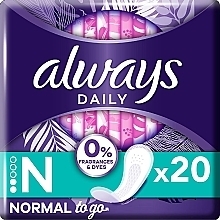 Fragrance-Free Panty Liners, 20 pcs. - Always Daily Normal — photo N1