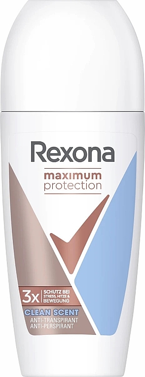 Roll-On Antiperspirant - Rexona Antitranspirant Deo Roll-On Maximum Protection Clean Scent — photo N1