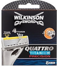 Fragrances, Perfumes, Cosmetics Razor Blade Refill, 8 pcs - Wilkinson Sword Quattro Titanium Precision