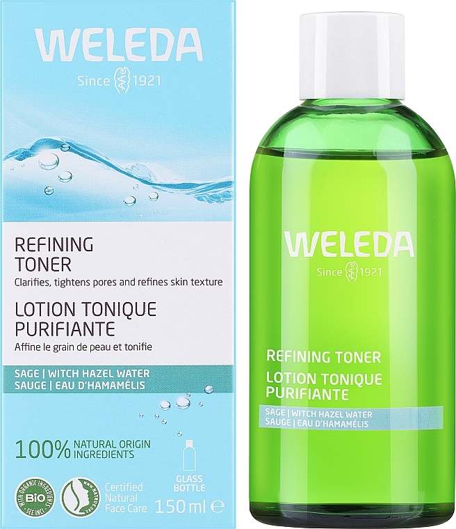 Moisturizing pH-Normalizing & Pore Tightening Toner with Organic Witch Hazel for Normal, Combination & Oily Skin - Weleda Refining Toner — photo N1