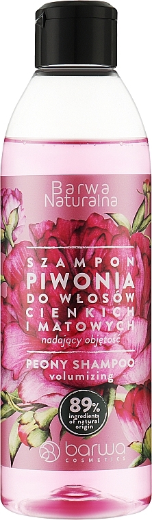 Natural Peony Shampoo for Thin & Dull Hair - Barwa Naturalna — photo N1