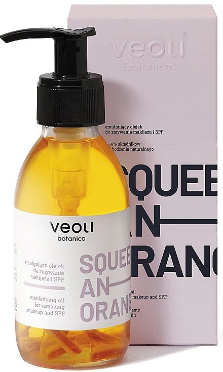 Skin Cleansing Oil with Orange - Veoli Botanica Squeeze An Orange 2-In-1 Makeup Cleansing Oil With Sweet Orange — photo N1