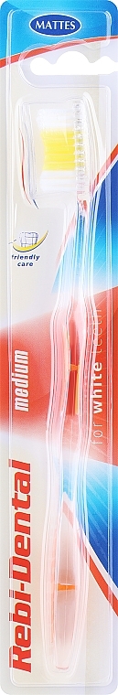 Rebi-Dental Toothbrush M08, medium, yellow-orange - Mattes Rebi-Dental Medium Tothbrush — photo N1