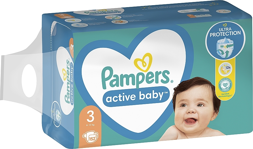 Diapers 'Active Baby' 3 (6-10 kg), 152 pcs - Pampers — photo N20