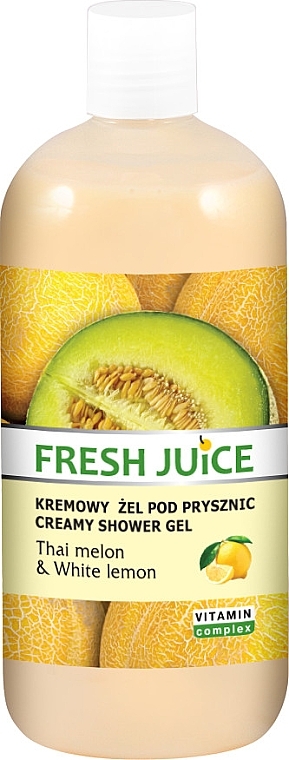 Shower Cream-Gel "Thai Melon and White Lemon" - Fresh Juice Creamy Shower Gel Thai Melon & White Lemon — photo N1