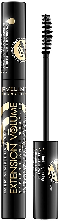 Lengthening Lash Mascara - Eveline Cosmetics Extension Volume Professional Make-Up — photo N1