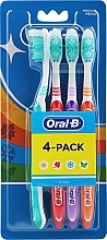 Fragrances, Perfumes, Cosmetics Toothbrush Set 'Shiny Clean', medium hard, 4pcs, turquoise+red+purple+orange - Oral-B 1 2 3 Classic Medium