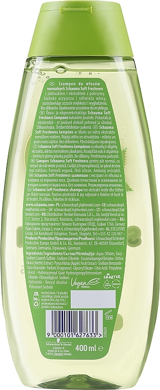 Green Apple & Nettle Shampoo for Normal Hair - Schwarzkopf Schauma Clean & Fresh Shampoo with Green Apple & Nettle — photo N4