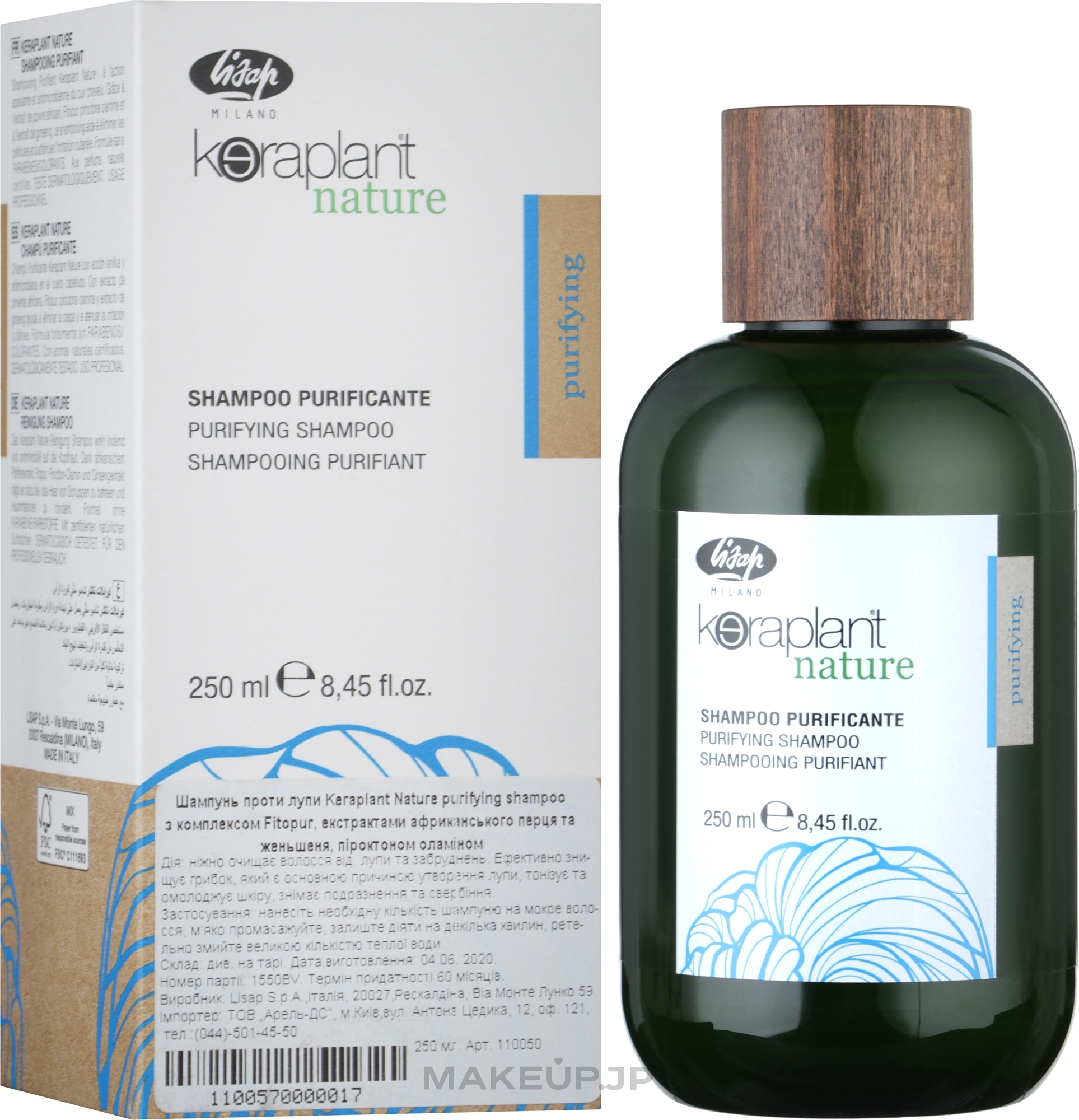 Anti-Dandruff Shampoo - Lisap Keraplant Nature Purifying Shampoo — photo 250 ml