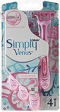 Disposable Shaving Razors, 4 pcs - Gillette Simply Venus 3 Simply Smooth — photo N1