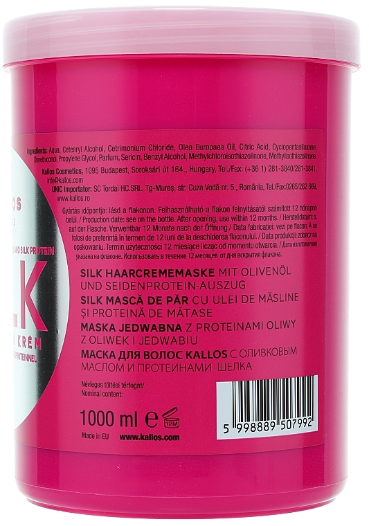 Nourishing Hair Mask - Kallos Cosmetics Kallos Cosmetics Silk Hair Mask — photo N18