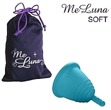 Menstrual Cup with Stem, S-size, sea wave - MeLuna Soft Shorty Menstrual Cup Stem — photo N1