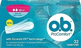 Mini Tampons, 32 pcs, 2 drops - o.b. ProComfort Mini Dynamic Fit Technology — photo N1
