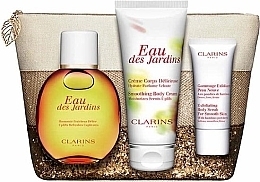 Fragrances, Perfumes, Cosmetics Clarins Eau Des Jardins - Set (spray/100ml + b/cr/100ml + scrub/30ml + bag)